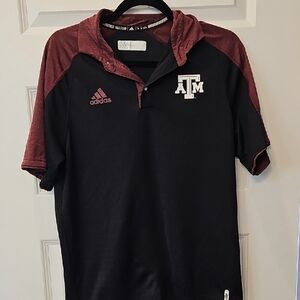 Adidas Men's Polo in Black and Dark Red